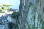 Detail of buildings on the sheer cliffs